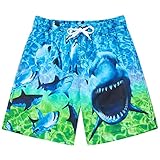 Fanient Jungen Boradshorts Kinder Hai Muster Badehose Taille Tunnelzug Schwimmen Stämme 8-9 Jahre