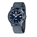 【公式正規品】マセラティソーラーブルー42 mmブルーステンレス男前ソーラー腕時計R8853149001、10 ATM防水、日本ムーブメント[2年保証]