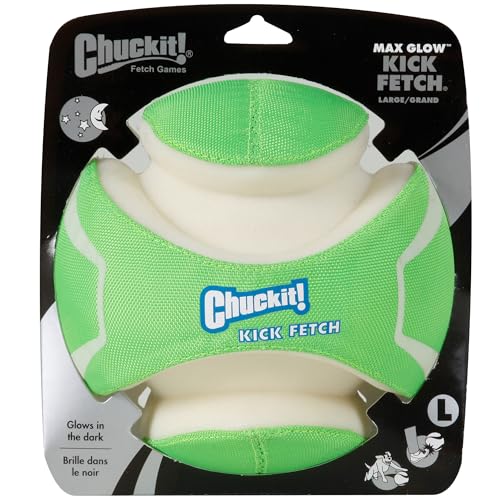 Chuckit! 32300 Kick Fetch Max Glow Ball, Large (8 Inch) Glow In The Dark Dog Toy thumb #1
