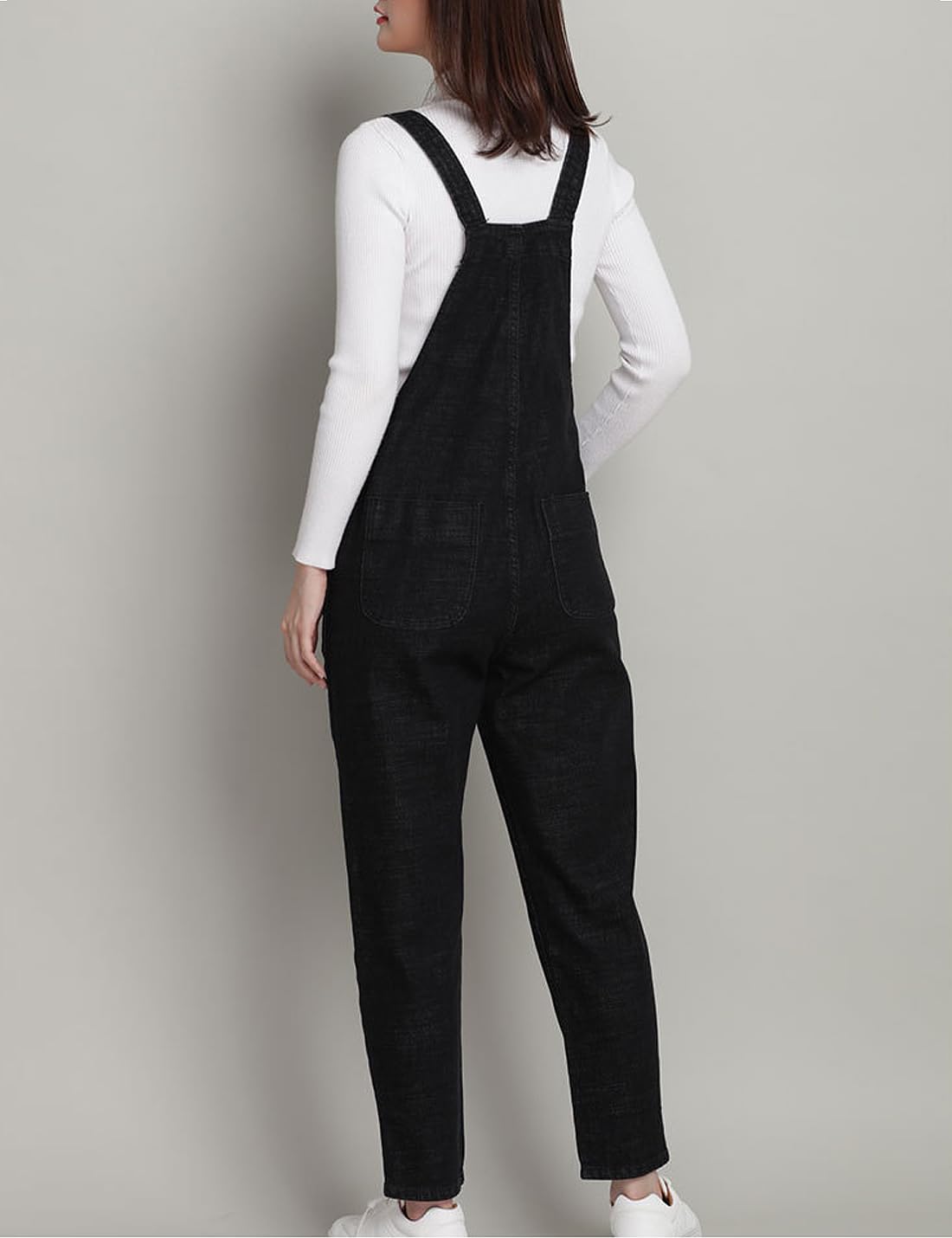 Salopette da donna, casual, in denim, regolabile, pantaloni harem