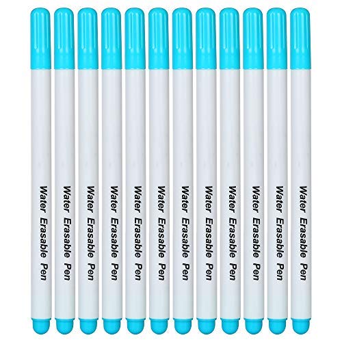 CLEMS ZONE CZ –RB64 Exceptional Water Erasable Pen for Stitching Material Tailor Tools / Temporary Marking on Fabrics/ Leather/wood for marking purpose Set of 12 Pecs