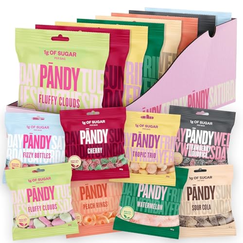 Pändy zuckerfreie Gummibärchen mit 100% Geschmack - 8x 50g Probierpaket
