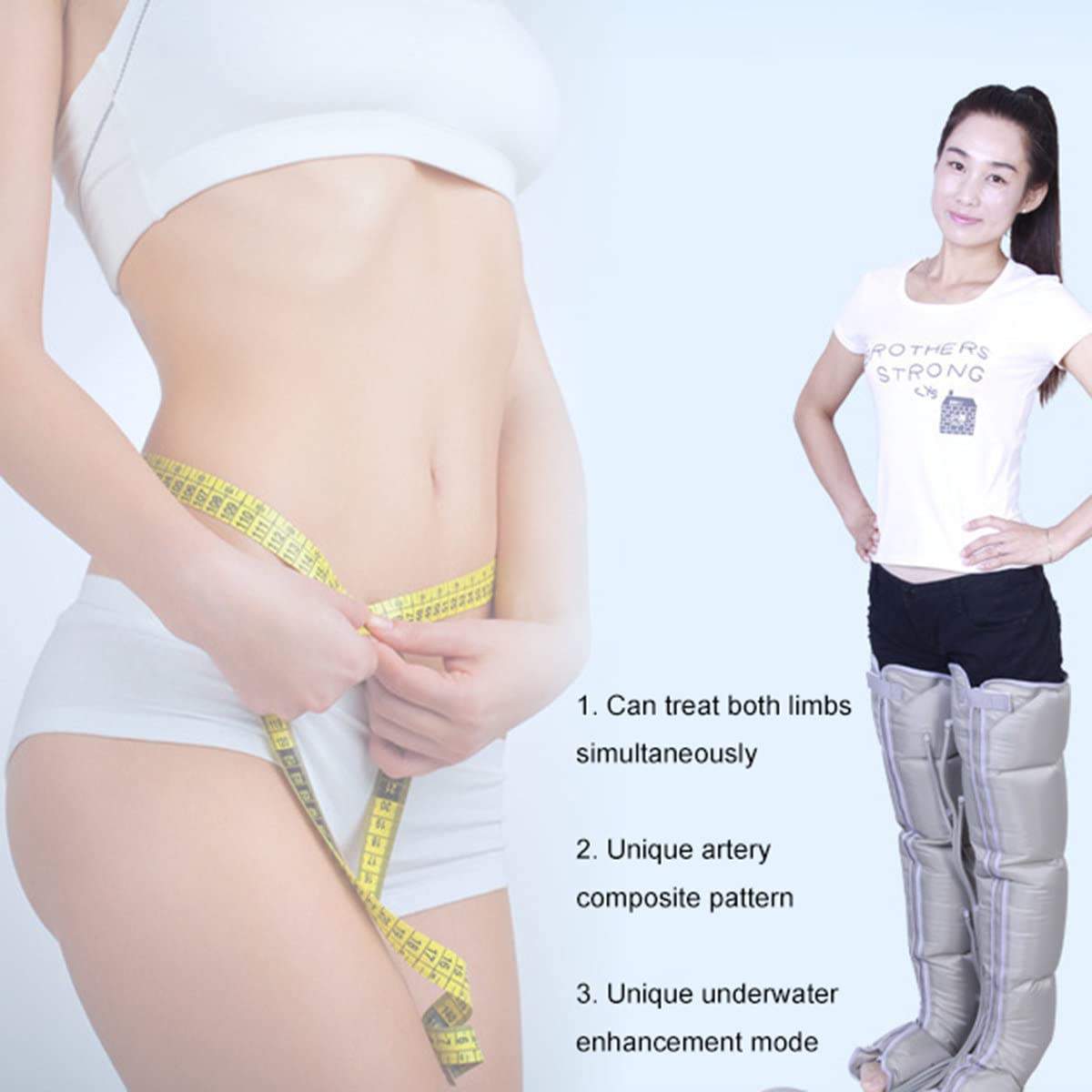 Beine Massagegerät, Luftkompressionsmassagegerät,Air Compression Massager,Waden und Füße, Kompressionsmassage,für Hause, Büro und Reise geeignet,4-chamber