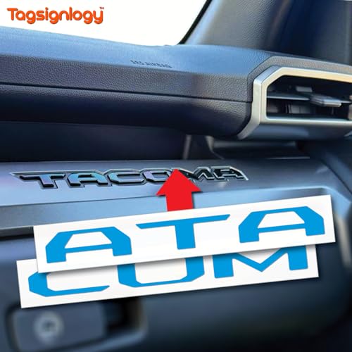 Image of (2 Sets) Prime Series UV Weatherproof Vinyl Decals for Glove Box Dashboard Letter Inserts Compatible fits Tacoma 2024-2026 (Gloss Blue)