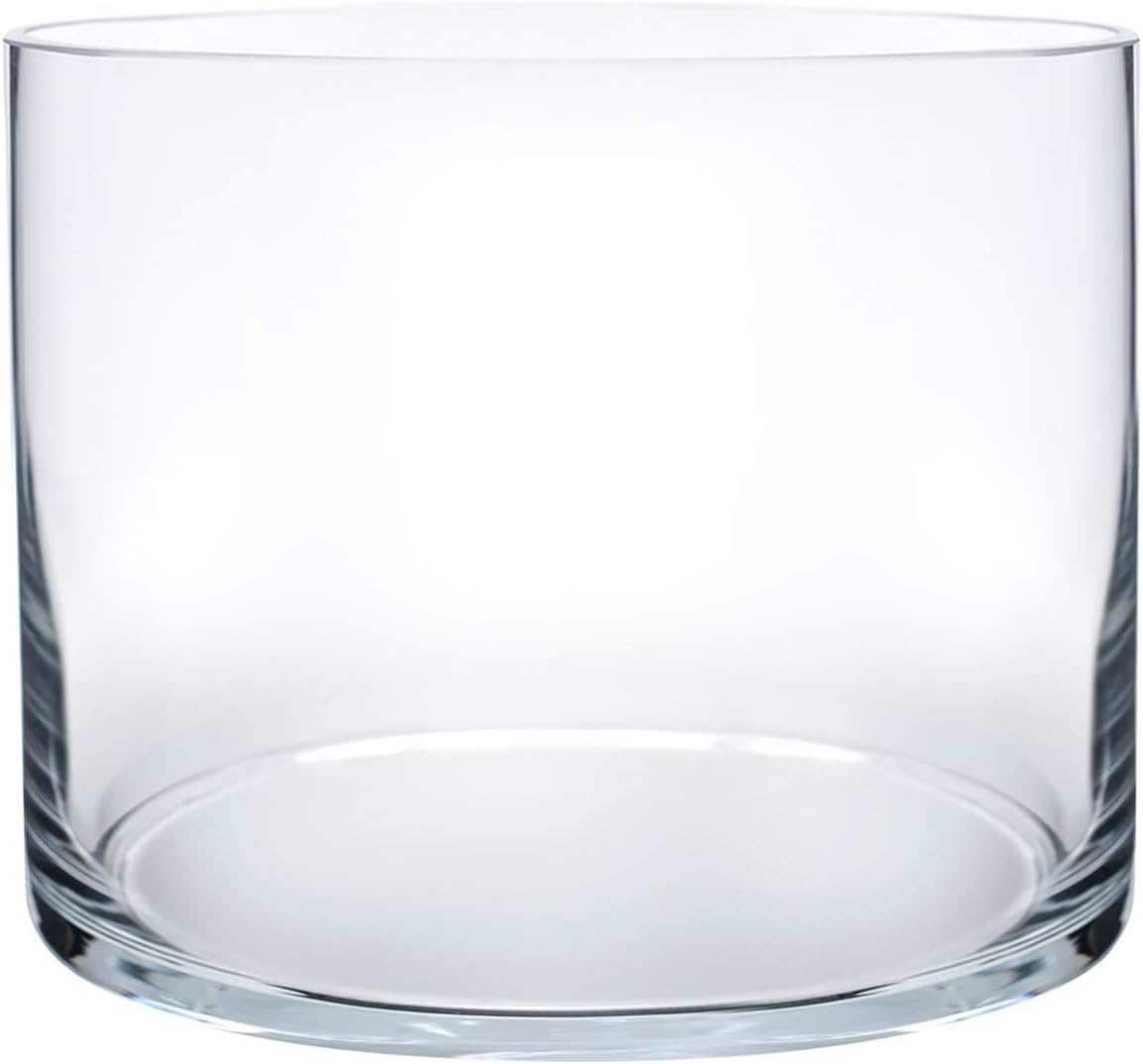 Royal Imports Flower Glass Vase Decorative Centerpiece for Home or Wedding - Cylinder Shape, 6" Tall, 6" Opening, Clear