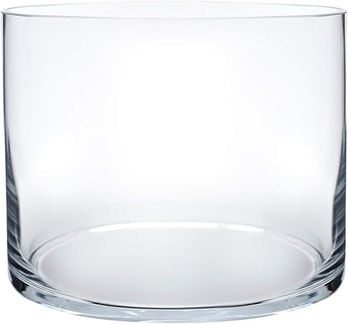 Miniatura 20 de Royal Imports Jarrón de Cristal para Flores Pieza Central Decorativa para el Hogar o Boda - Forma de Cilindro, 8" de Alto, Apertura de 6",