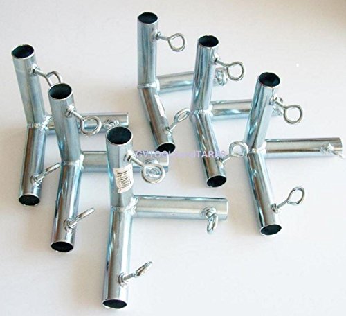 6pcs 3/4 3 Way Flat Corner Canopy Fitting Batting Cage Fitting - Fits 3/4 EMT Pipe that has an Outer Diameter of 15/16