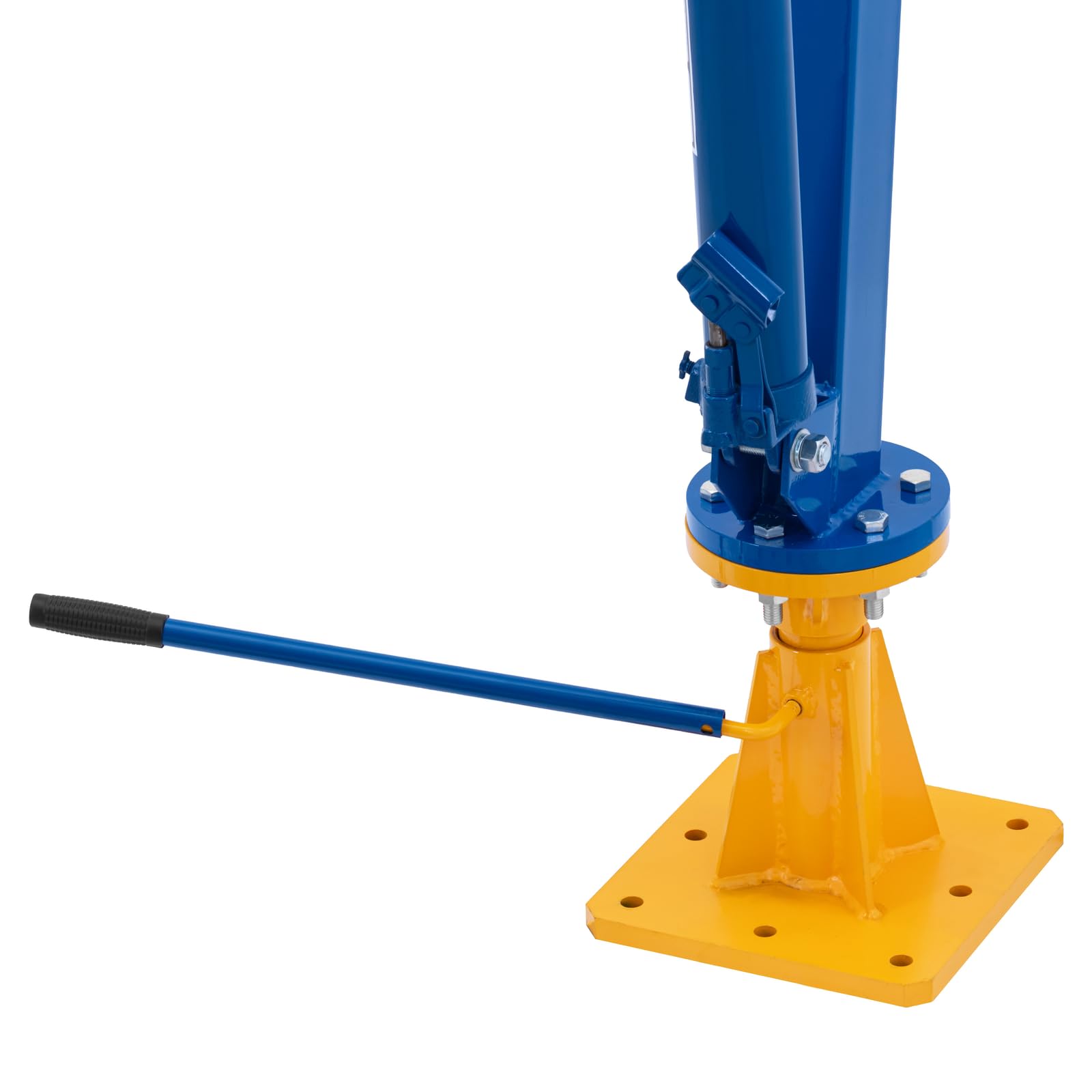 MSW Grue d'atelier hydraulique jusqu'à 900 kg, bras réglable 83-121,5 cm, anneau rotatif 360°, base stable pré-percée, chèvre de levage, pour chargement camionnette ou pick up