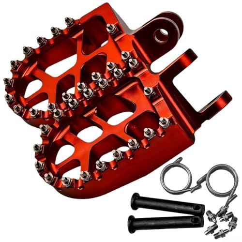 Repose-pieds de moto universels en aluminium rouge résistants pour vélos et deux-roues