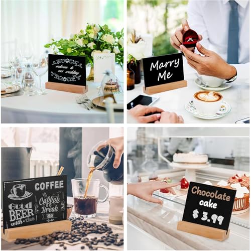 8pcs Mini Kreidetafel Klein Kleine Tafeln Zum Beschriften,Küchennotizen mit Schriftstift und Blackboard,Tischkarten für Nachrichtenschilder,Preisschilder Tischkarten, Reserviert Schilder Gastronomie