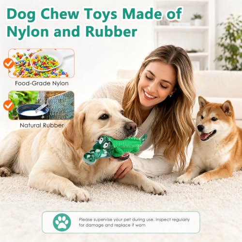 Fuufome Alligator Dog Toys for Aggressive Chewers,Medium Large Breed Dogs