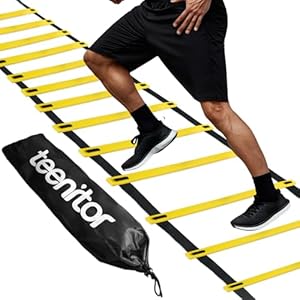 Teenitor Agility Ladder Speed Ladder Training Ladder for Soccer, Speed, Football Fitness Feet Training Carry Bag Agility Training Equipment 13 rungs, 23 feet