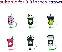Vista 3 de Silicone Straw Cover Cap for Stanley Cup, Straw Topper Compatible with 8mm 20&30 Oz Stanley Tumbler, Dust-Proof Reusable Tips Lids