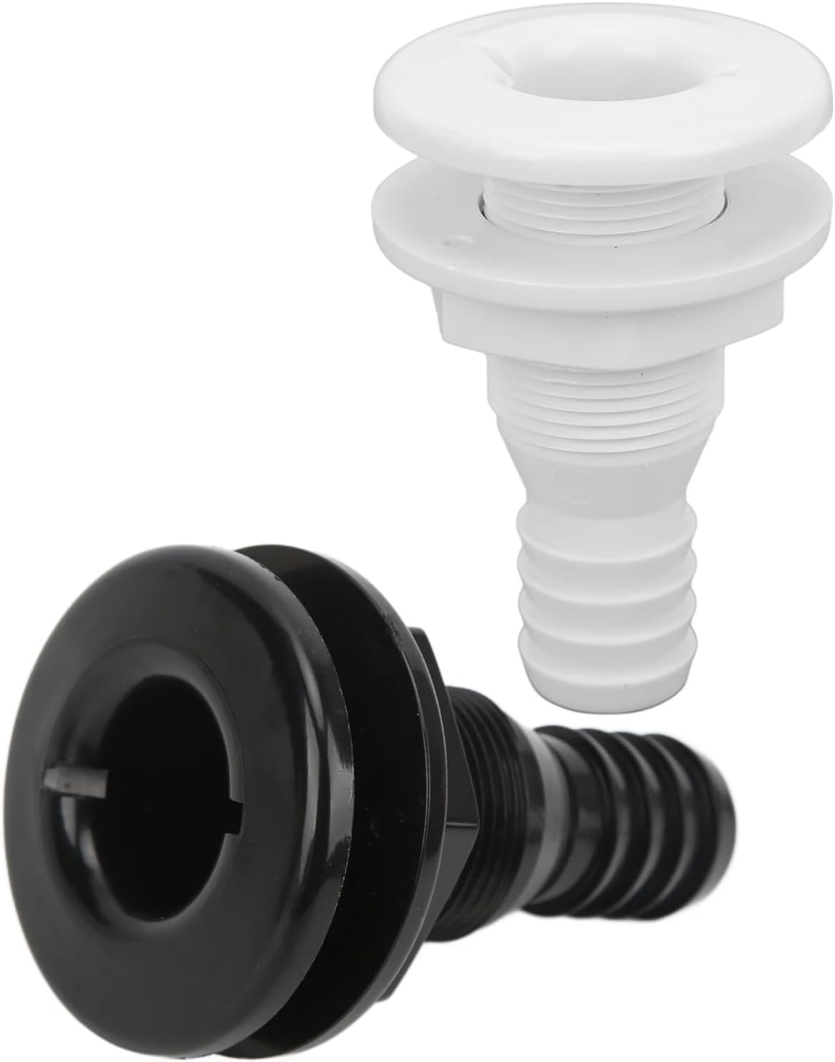 Durable 5 Pcs Marine Boat Plastic Thru Hull Fitting Connector Hose Coupling Drain Outlet Accessory Bilge Pump Plumbing 1in