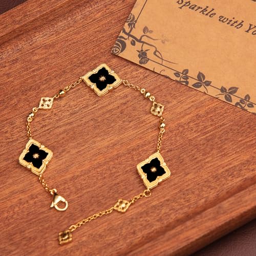 Clover Bracelets for Women - Four Leaf Clover Bracelet, Double-Sided Gold Lucky Bracelets, Birthday gift bracelet Jewelry Gifts3