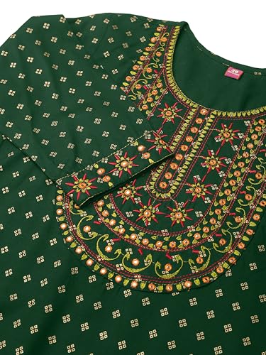 Image of MIRCHI FASHION Women's Straight Fit Paisley Printed And Embellished Kurta Set with Dupatta and Trouser