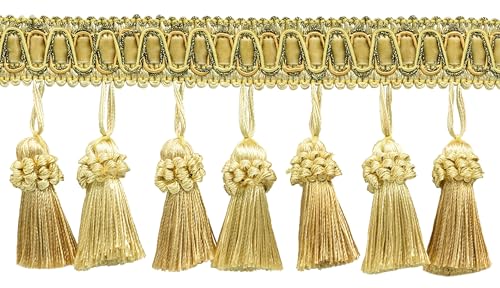 Frange à glands dorée pour masquer les coutures et embellir les rideaux - 3