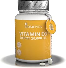 BIOMENTA Vitamin D3 – 120 Vit. D Tabletten hochdosiert - 20.000 IU/St. aus Cholecalciferol - vegetarisch - Premiumqualität