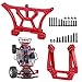 Aluminum Front & Rear Shock Tower Mount Set for 1/10 Traxxas Slash Rustler Bandit VXL 2WD, Upgrade Parts 3639 3638, Red
