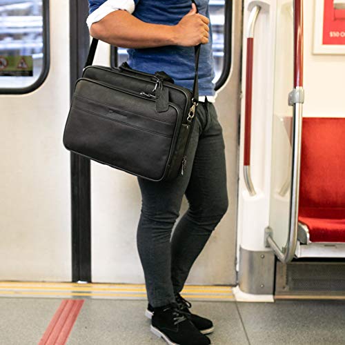 Alpine Swiss Messenger Bag Colombian Leather 15.6” Laptop Briefcase Portfolio2