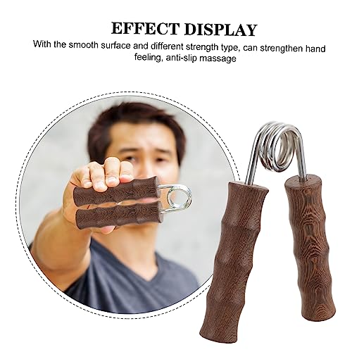Image of 1pair Wooden Hand Gripper Kit Fitness Arm Strength Trainer Non-skid Grip for Home Gym Hand Exerciser for Strengthening Fingers Forearms for Workout Enthusiasts