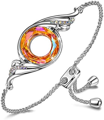 Kate Lynn ♥ Rise From the Ashes Phoenix Bracelet Made with Crystals from Austria, Adjustable Slider Bracelet for Women, Packaged with Jewelry Box, Birthday Gift for Women, Symbol of Luck and Renewal
