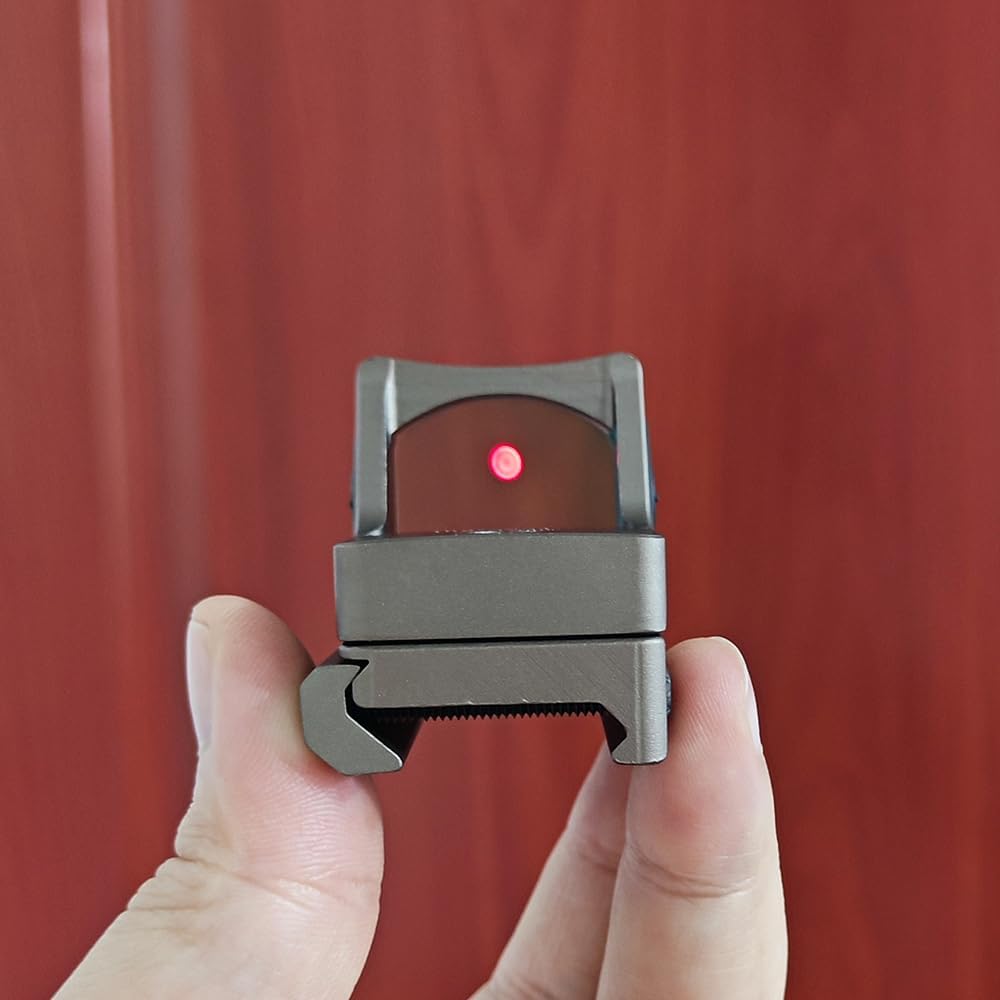 Reflex Sight Red Dot Sights Mit Seitlichem ON/Off Schalter with Universal Mount or Kill Flash Protection (Dark Brown)