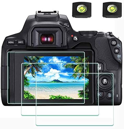 ULBTER EOS 250D Screen Protector Appliable for Canon EOS 250D DSLR Camera & Hot Shoe Cover [2+3Pack], 0.3mm 9H Hardness Tempered Glass Flim Anti-Scrach Anti-Fingerprint