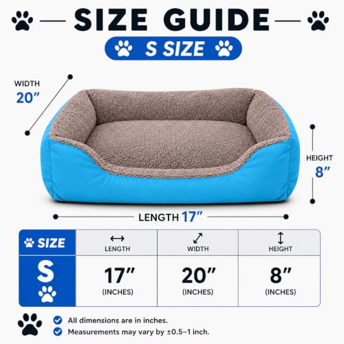 Image of SITSNOOZE Orthopedic Reversible Puppy Bed for Pets Up to 5 kg Washable Cushioned Sofa Mat for Small Pomeranian, Shih Tzu and Pug Dogs (Sky Blue, S)
