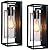 AMUMO Outdoor Wall Light Fixture 14 Inch, Black Exterior Wall Sconce with Clear Seeded Glass, E26 Base, Weather Resistant Metal Porch & Garage Light 2 Pack