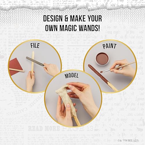 Harry Potter Magic Wands Craft Kit from Thames & Kosmos | Make Replicas of Harry, Dumbledore & Voldemort’s Wands Using Wood, Clay & Paint, Ideal for Fans Ages 8+, Great DIY Activity Gift for All Ages - image 3