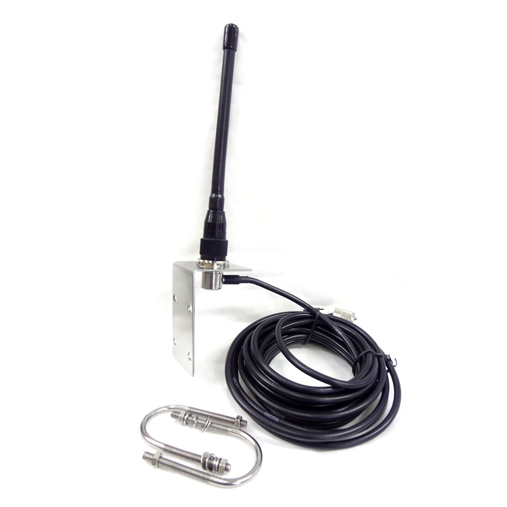 2X Antenne Marine VHF 156-163Mhz Antenne de Mât ÉTanche en Caoutchouc avec Câble 5M RG-58 pour Bateau Voilier Yacht