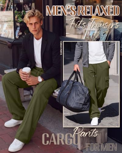Image of Neer Men's Big and Tall Cargo Sweatpants Baggy Pants