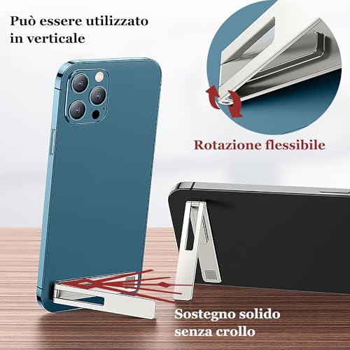 Image of 2PCS Kickstand for Mobile, Folding Invisible Portable Metal Cell Phone Stand Holder for Desk, Phone Back Holder Grip, Compatible with iPhone, Samsung and All Cellphones
