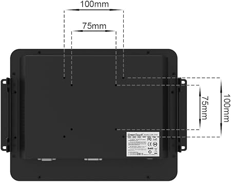 GreenTouch 10.1 Inch 10 Points Front Waterproof Industrial PCAP Touch Screen LCD Monitor with Open Frame 1280 x 800 Black