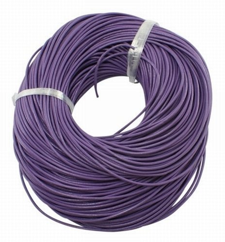 BeadsTreasure 15 Ft of Purple Genuine Leather Cord Round 2 mm Diameter.