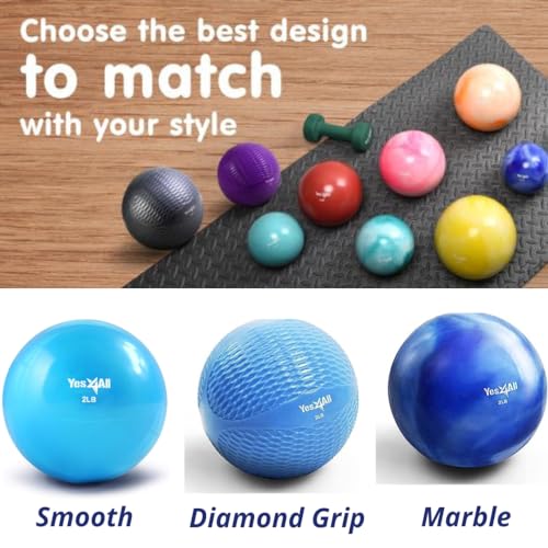 Image of Yes4All Weighted Toning Balls for Exercise, Soft Medicine Balls for Exercise, Pilates, Yoga, Balance, Flexibility, 2-10lbs