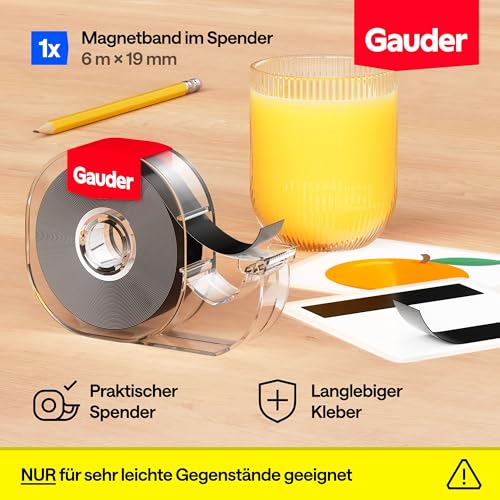 GAUDER Magnetband im Spender selbstklebend, Magnetstreifen (6 m x 19 mm) – Ansicht 2