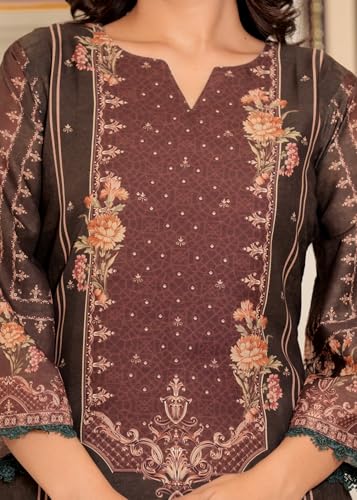 Image of Vbuyz Women's Digital Print Muslin Pakistani Style Stitched Kurta Palazzo With Dupatta | Eid Suits For Women | Salwarsuit For Women
