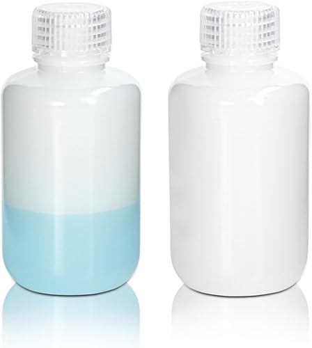 Botellas transparentes de plástico de 4.2 fl oz HDPE Regent botella recargable soporte de almacenamiento de muestras con tapas de rosca, paquete de