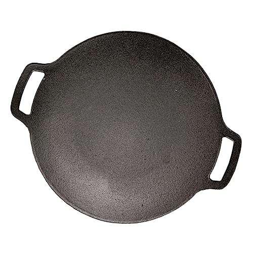 Mipcase Plancha de Barbacoa de Hierro para Exterior Sartén Resistente para Camping y Cocina Bandeja de Asar Multifuncional para Carne Pescado y Verduras Familiar y Restaurantes