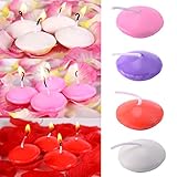 Größe: 3,5 x 1,5 cm. Sundlight Schwimmkerzen für Hochzeiten, Zuhause, Entspannung, Wellness, rauchfreier Baumwoll-Docht, 10 Stück rose