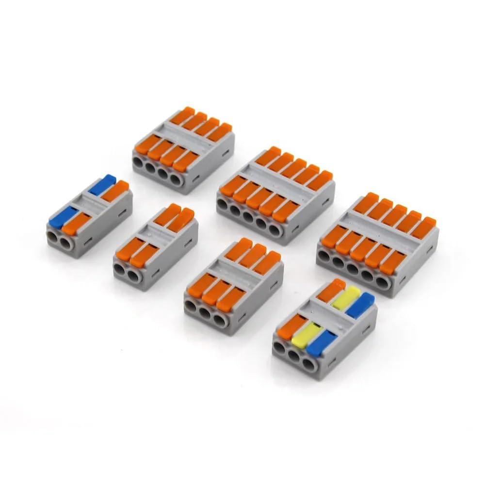 Quick Docking Electrical Wire Connectors Push-in Conductor Terminal Block 6mm2 LED Cable Electircal Wiring Conector M3 Screws(10P,50PCS)
