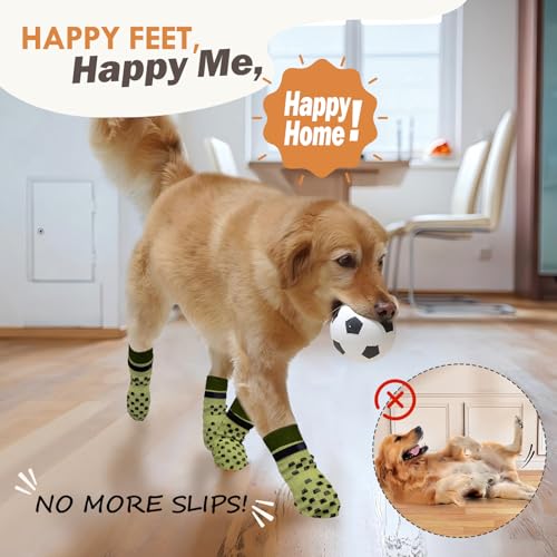 AIEDOULER Anti Slip Dog Socks to Prevent Licking Paws, Dog Shoes for Hot/Cold Pavement, Dog Boots on Hardwood Floors, Traction Control Dog Booties & Paw Protectors for Small Medium Large Senior Dogs by AIEDOULER - Used condition - Image 4
