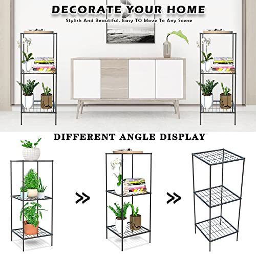 Zhazhadi 3 Tier Metal Plant Stand Indoor Outdoor, Tall Corner Flower Pot Holder Stands Shelf For Plants Multiple, Tiered Wrought Iron Planter Rack For Patio, Living Room, Bedroom, Balcony, Black #TOP4