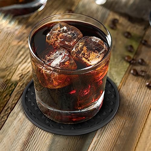 Silicone Coasters with Holder, Pisol 6 Pack Thickened Drink Coasters for Hot and Cold Drinks at Home, Wedding, Party, Bar, Pub or Restaurant. Protect Furniture from Water Marks Scratch and Damage - Thumbnail 5