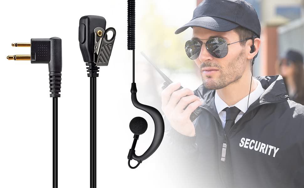 Auricular de radio de 2 pines UAYESOK con micro PTT tipo G compatible con Motorola (Pack de 10) 6