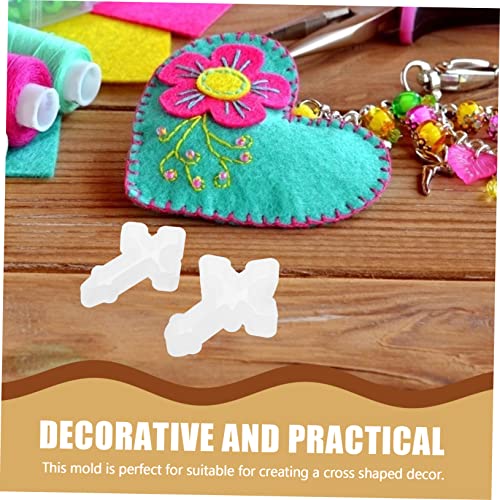 VILLCASE 8 Pçs Molde Pingente De Cruz Decoração Do Bolo Molde De Silicone Chaveiro Molde De Resina D