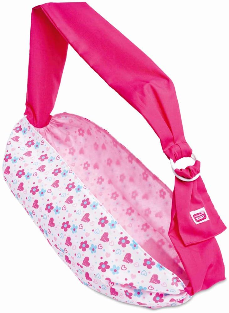 Simba 105560002 – New Born Baby regulowany pasek do noszenia z torbą i buteleczką dla lalek o średnicy 38-43 cm, dla dzieci od 3 lat