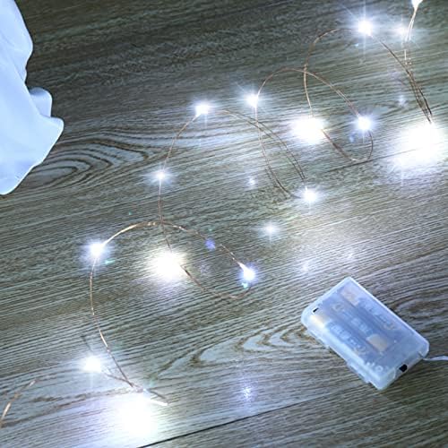 Ariceleo Mini Fairy Lights Battery Operate, 2 Pack Copper Wire Night Lights 3*AAA Battery Powered Led Starry Fairy String Lights for Bedroom, Christmas, Party, Wedding, Decoration(5m/16ft Cool White)